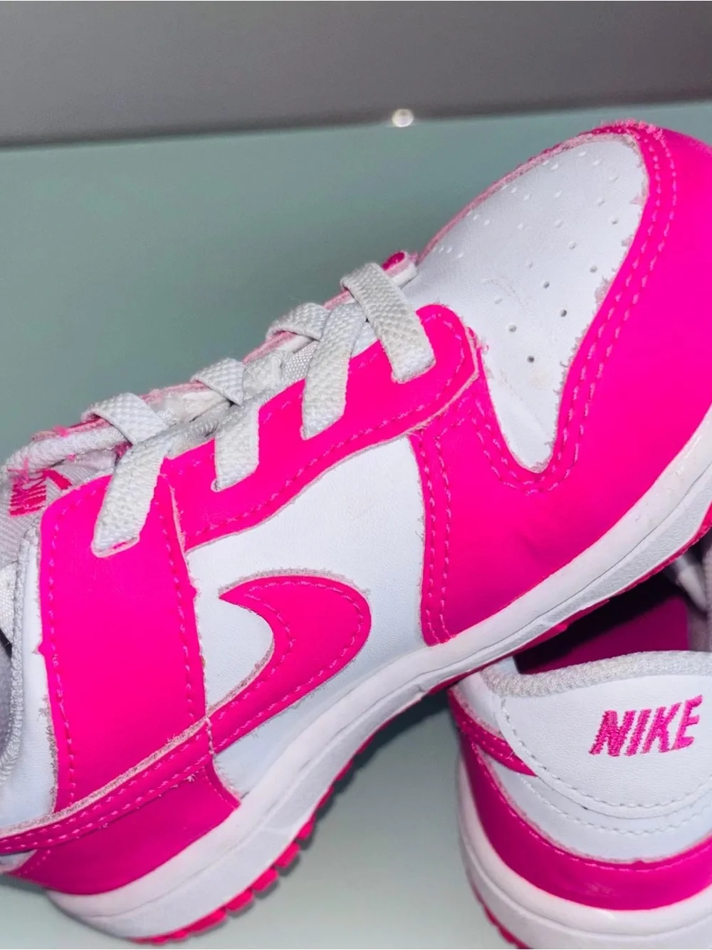 Nike Kids Hot Pink and White Low-Top Sneakers
